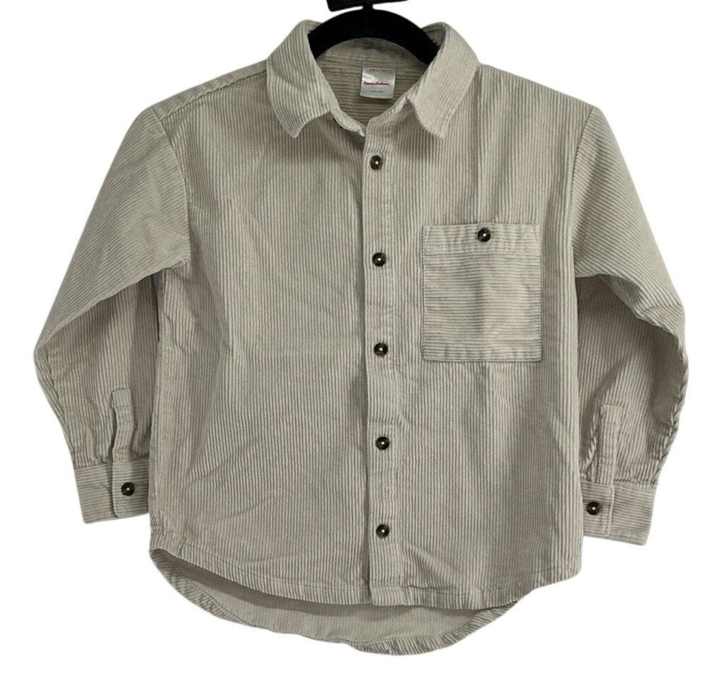 Hanna Andersson Boys Wide Wale Corduroy Dress Up Top Ivory US 6-7y